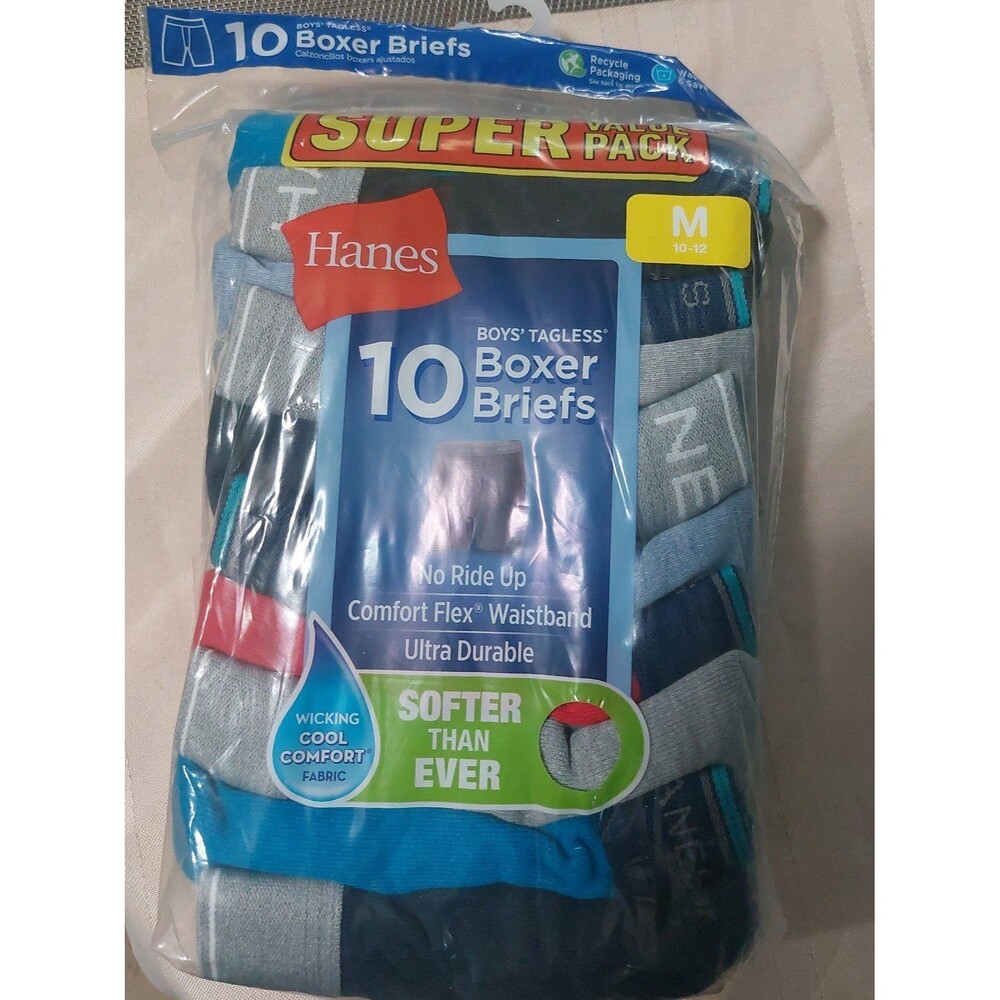 Hanes boys boxer briefs sz Medium  10-12